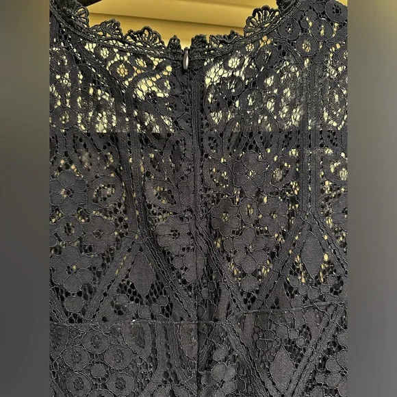 Never Worn with Tag Lulus Remarkable Navy Blue Sheer Lace Short Sleeve Dress - Picture 10 of 11